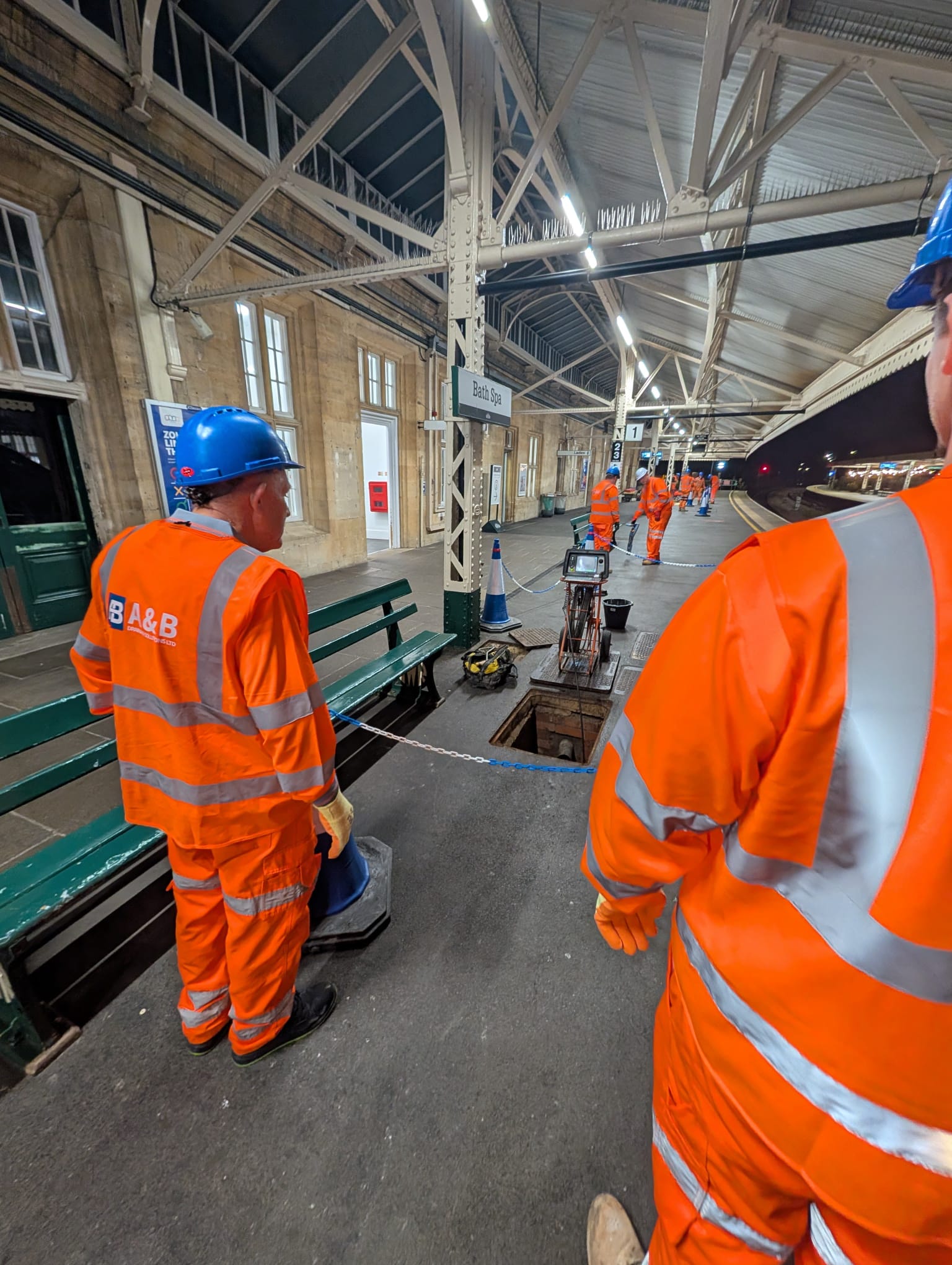 A&B Drainage engineers carrying out a manhole inspection
